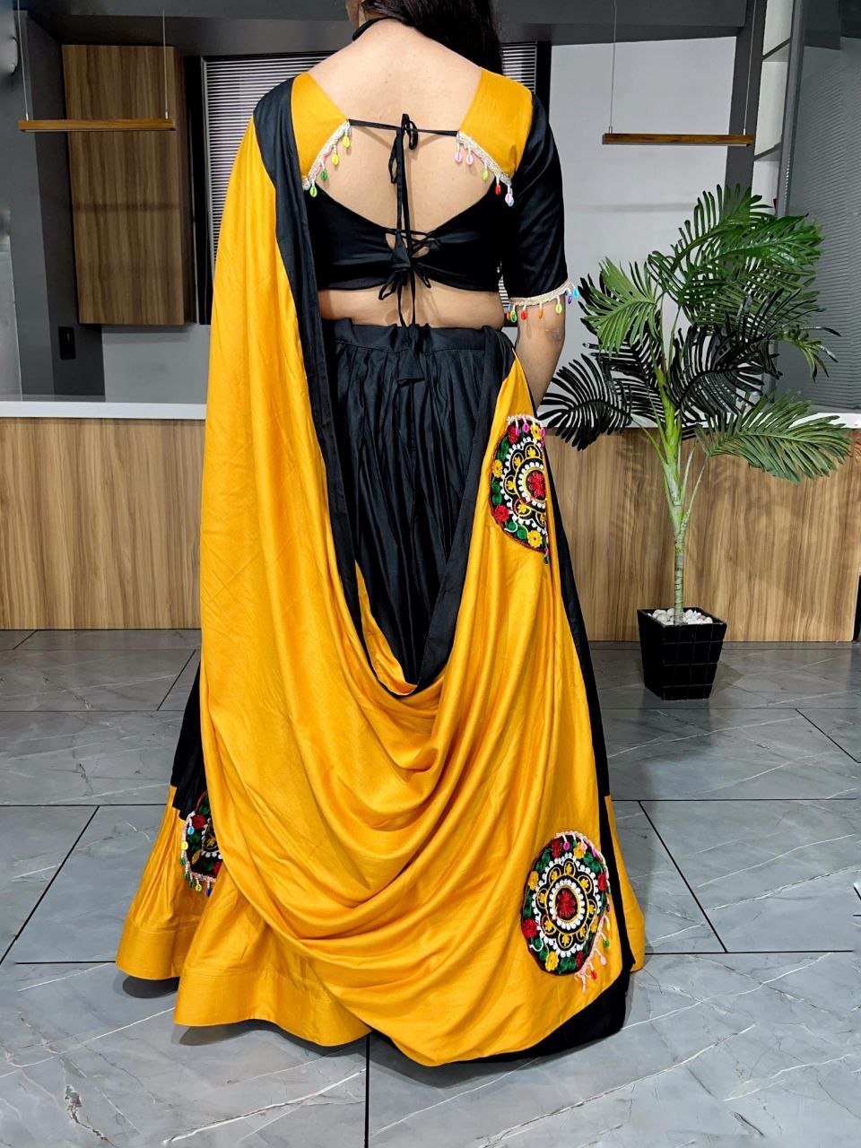Ridhvi Designer Lehenga with applique work by Navrang
