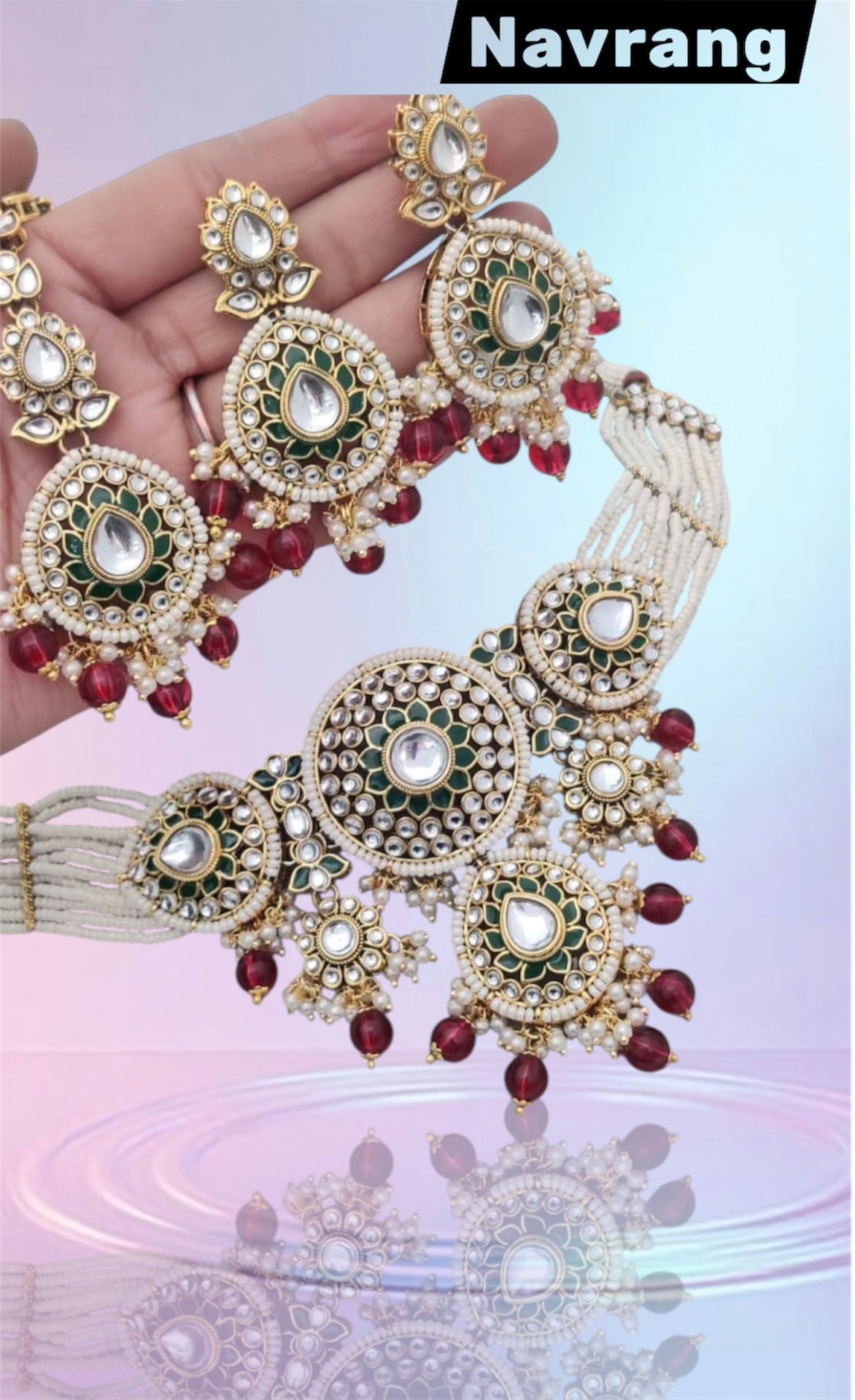 Maya Choker set by Navrang (Maroon)