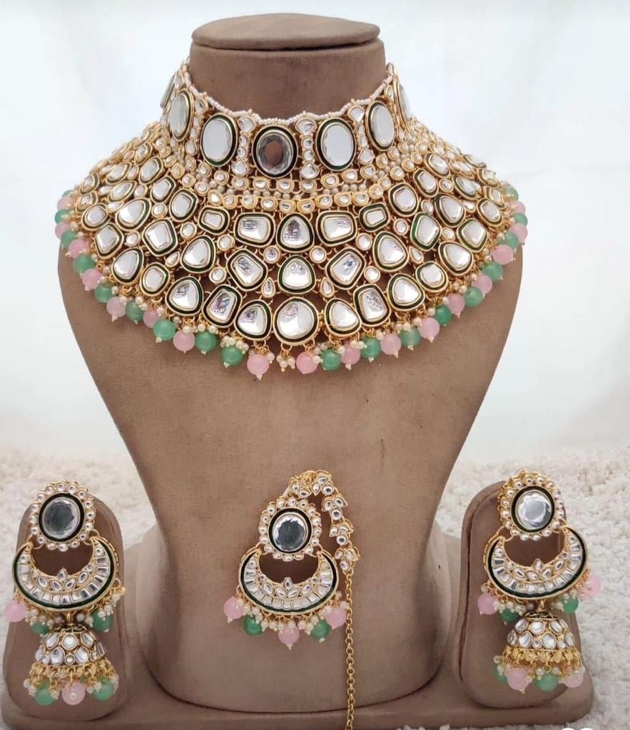 Meera Semi Bridal set By Navrang (Pink & Mint)