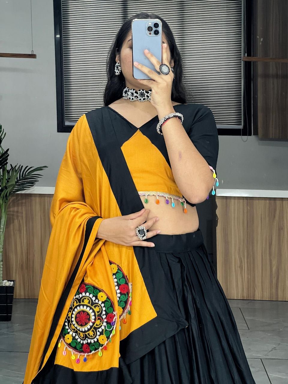 Ridhvi Designer Lehenga with applique work by Navrang