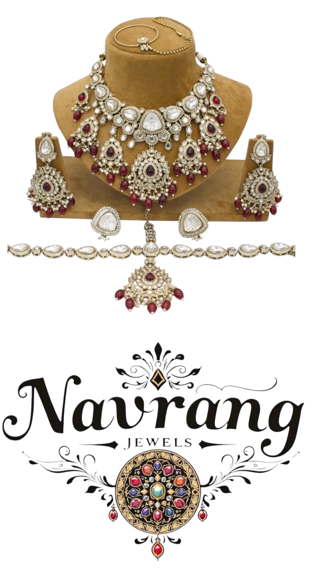 Kavya Semi Bridal Set by Navrang (Maroon)