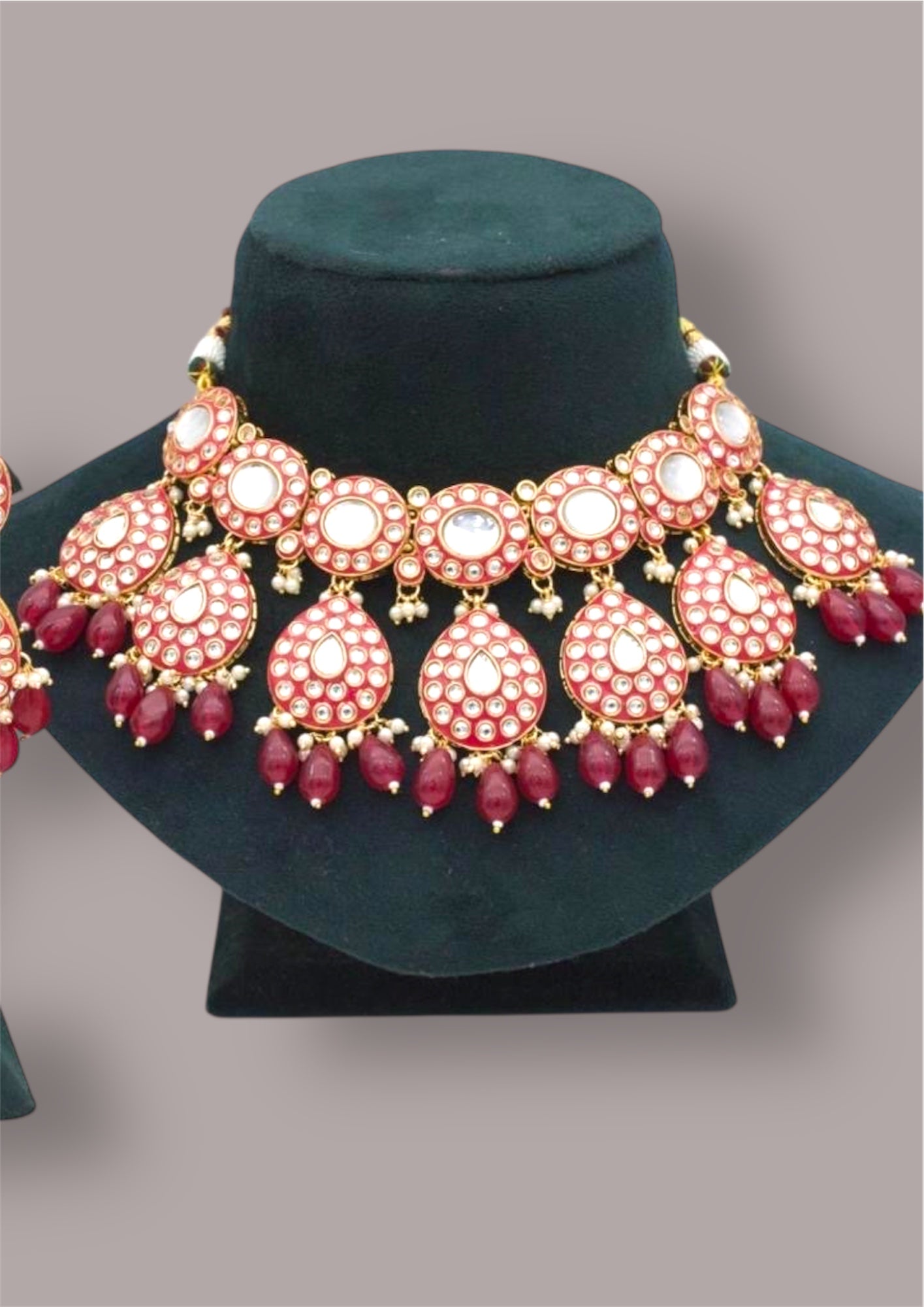 Kashvi Necklace set (Maroon)