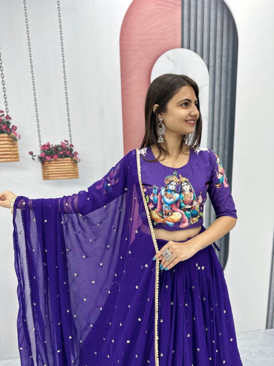 Saisa Kalamkari Print Lehenga Choli by Navrang