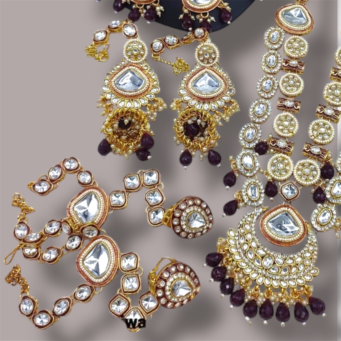 Nayra Rajwadi Full Bridal Set by Navrang (Maroon)