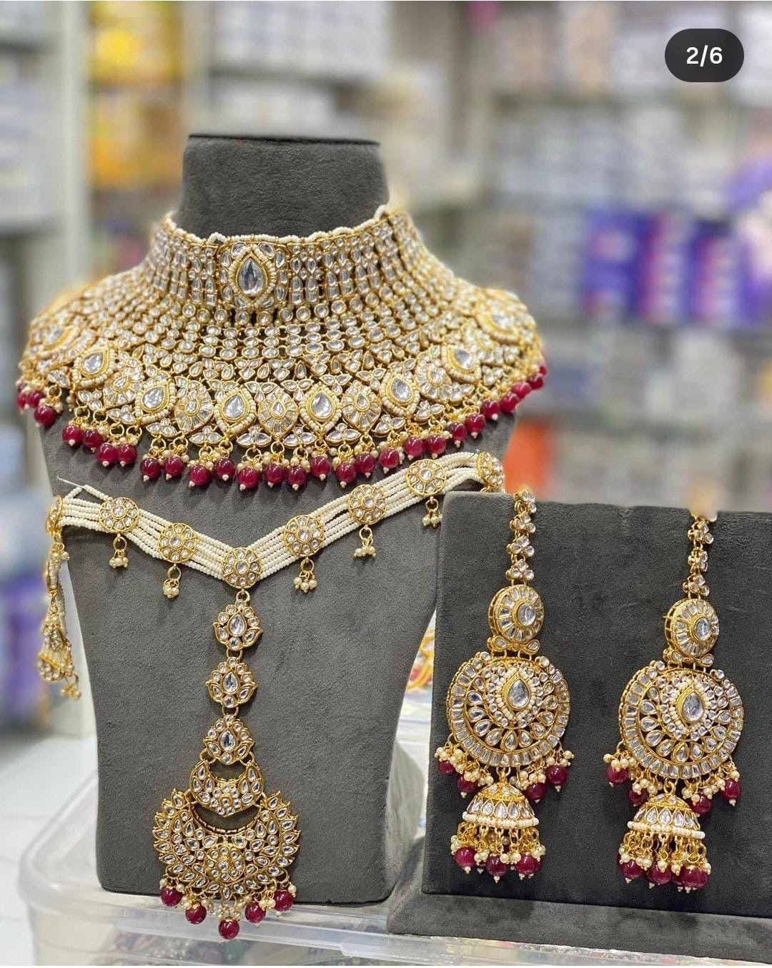 Lasya Golden Semi Bridal set By Navrang (Red)
