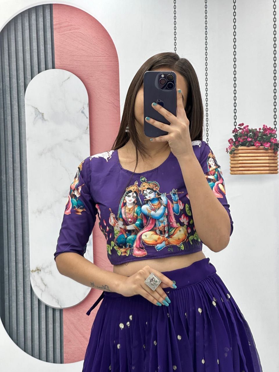 Saisa Kalamkari Print Lehenga Choli by Navrang