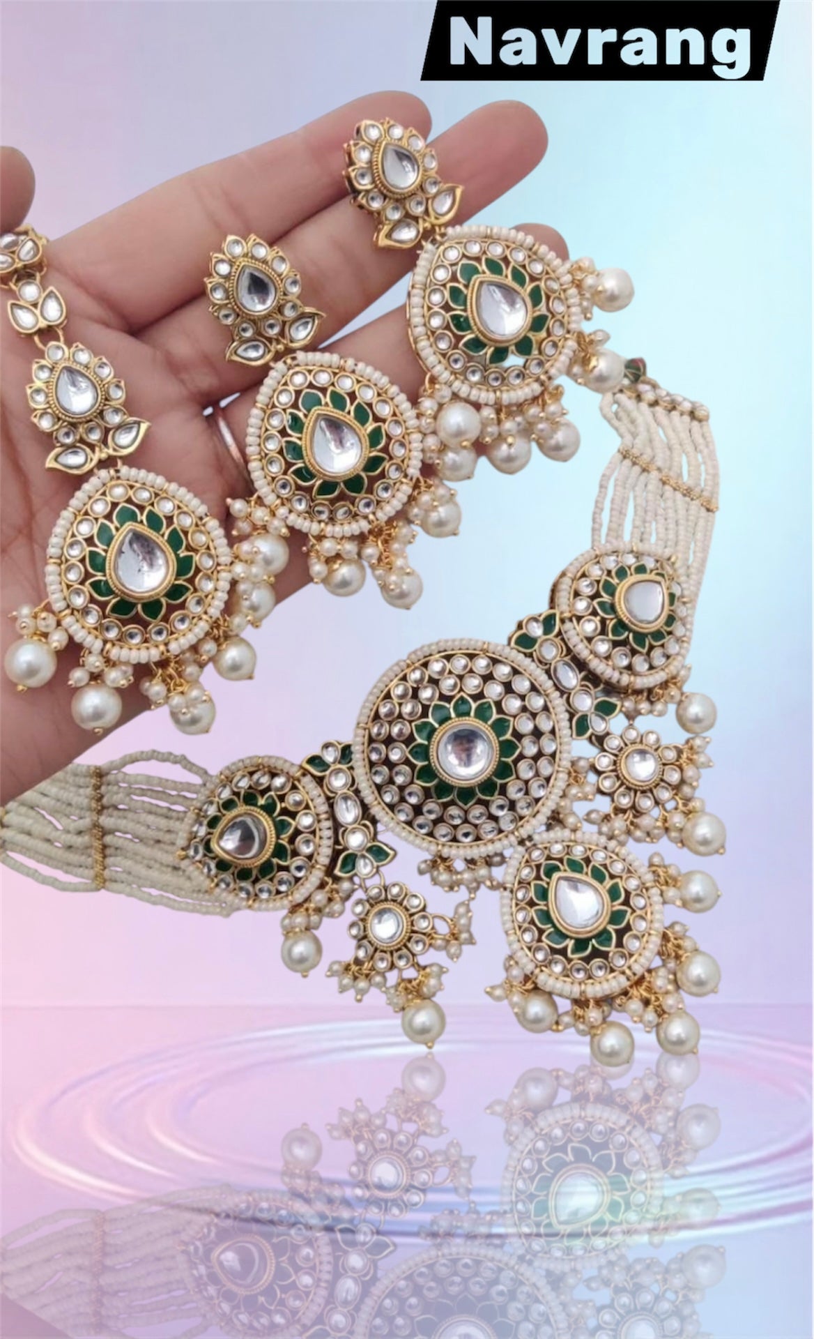 Maya Choker set by Navrang (white)