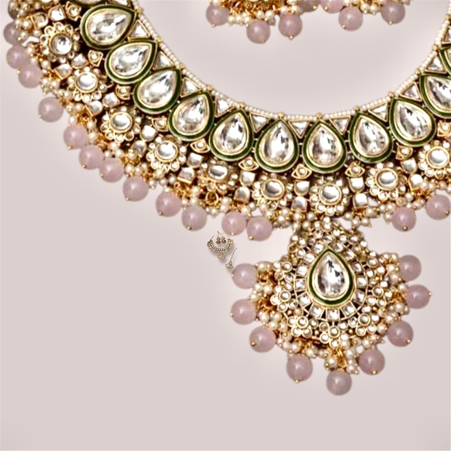 Brinda Necklace set by Navrang (Pink)
