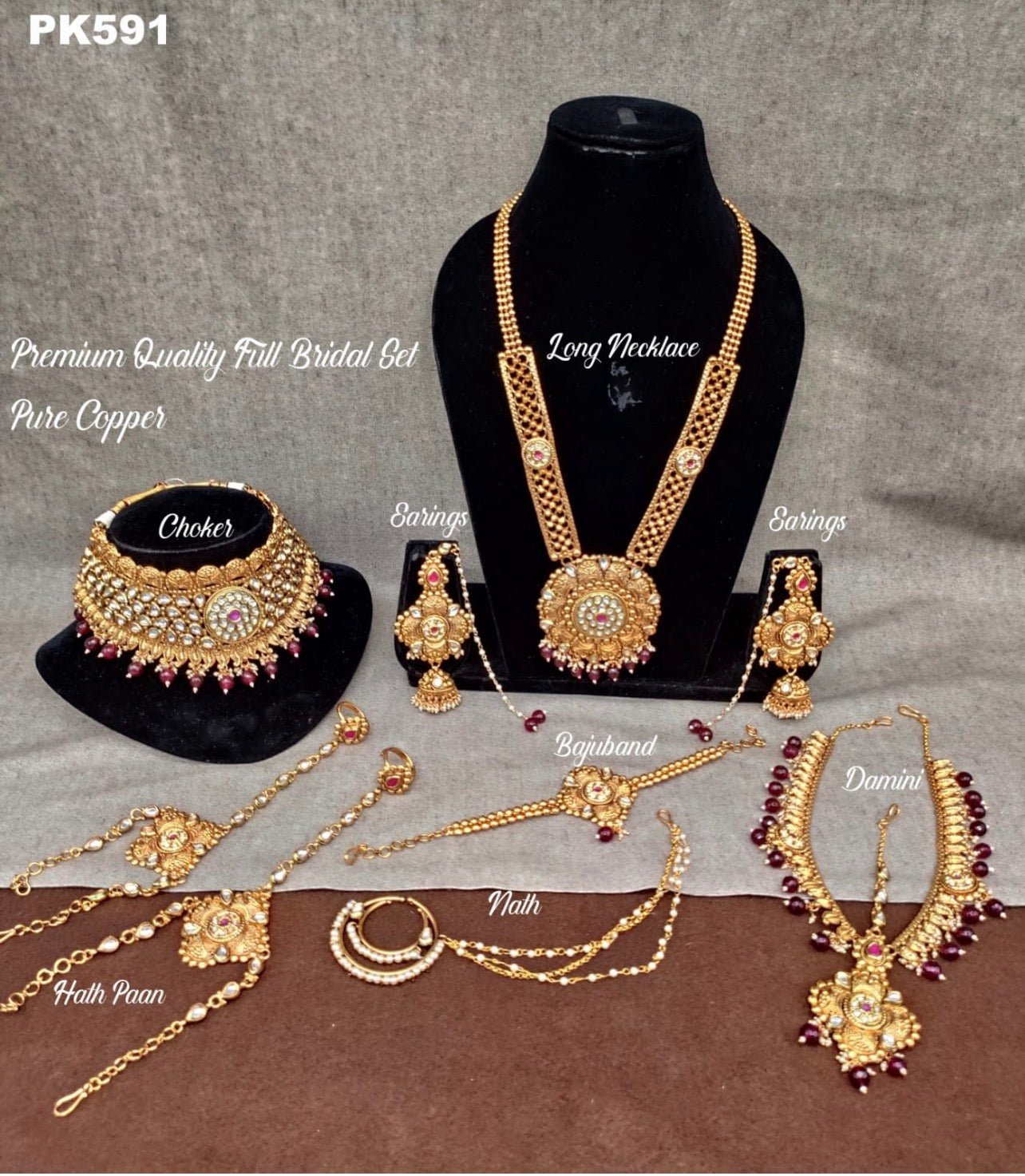 Yashswani Golden Full Bridal Jewellery set by Navrang (Pure Copper)
