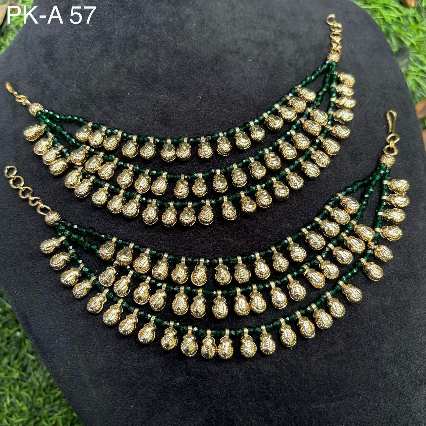 Maharani Golden Green Ear Chain by Navrang