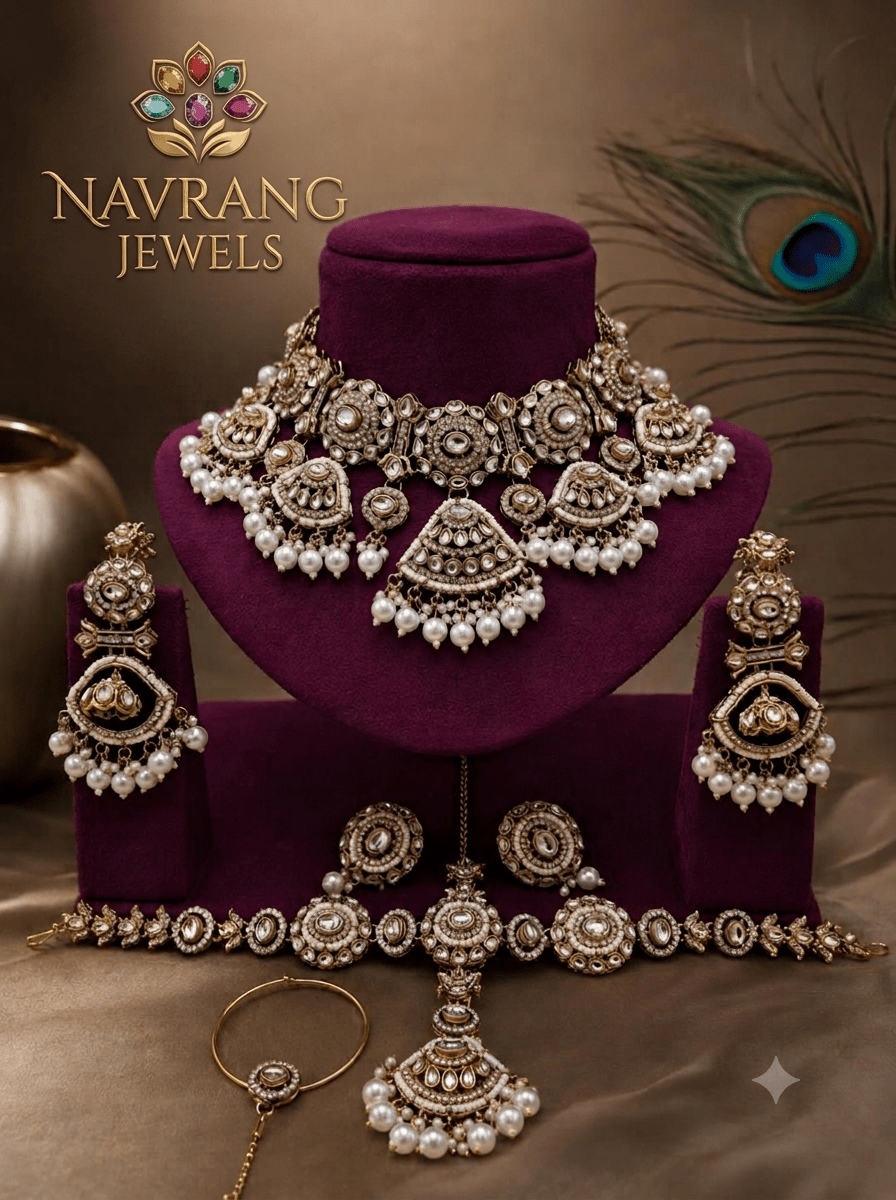 Avyanna Bridal Jewellery set by Navrang (White)