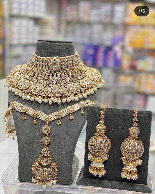 Lasya Golden white Semi Bridal set By Navrang