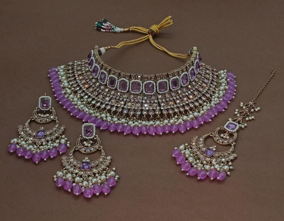 Hazel Semi Bridal set by Navrang (Purple)