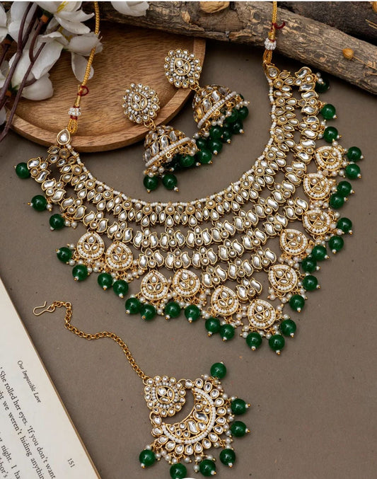 Siya Necklace set by Navrang (Green)
