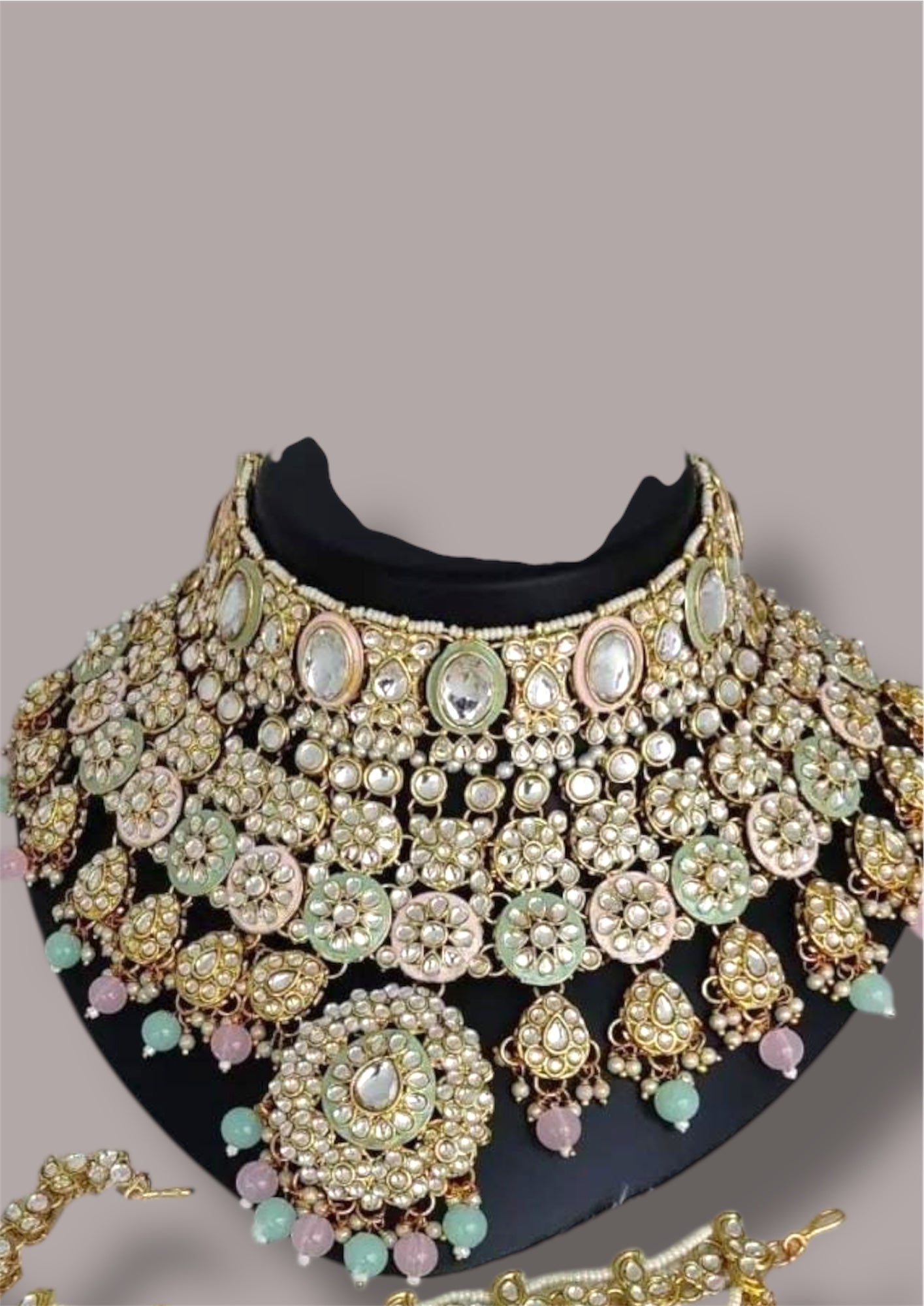 Maharani Bridal Set by Navrang (Pink & Mint)*