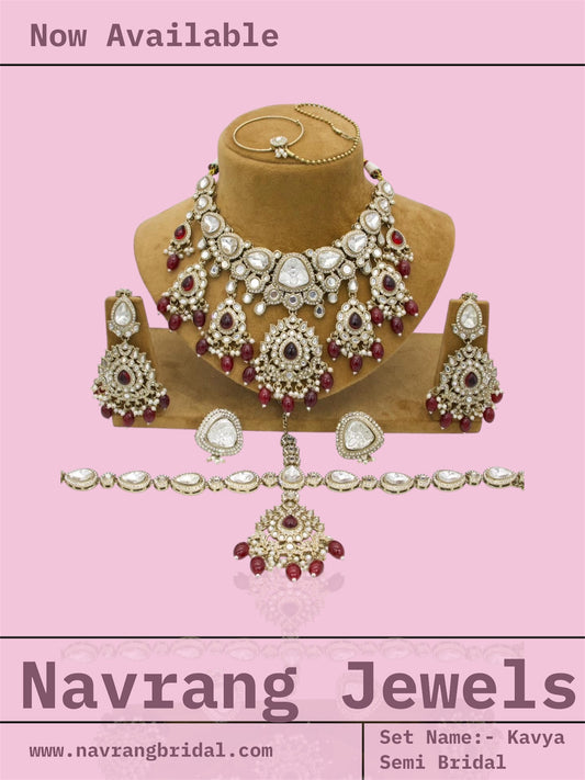 Kavya Semi Bridal Set by Navrang (Maroon)