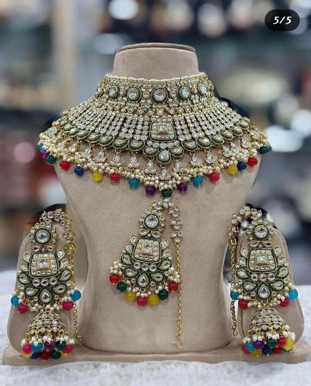 Multicolor Amelia Semi Bridal Jewellery set by Navrang