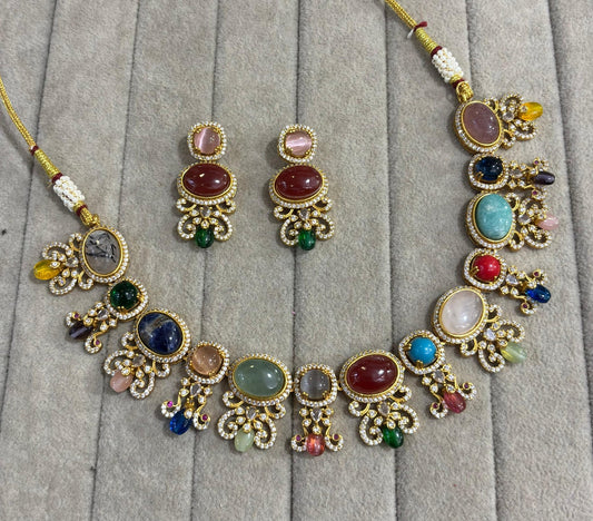 Lumina Necklace with real stones (Multicolor)