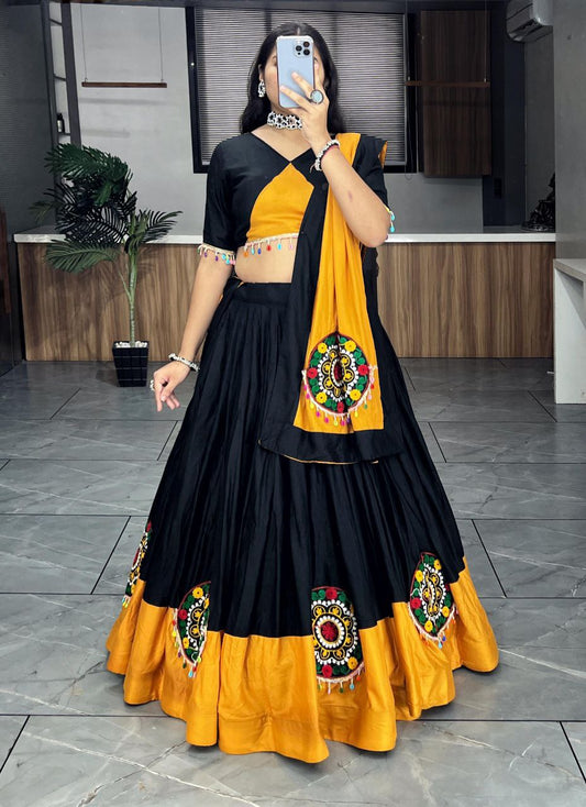 Ridhvi Designer Lehenga with applique work by Navrang