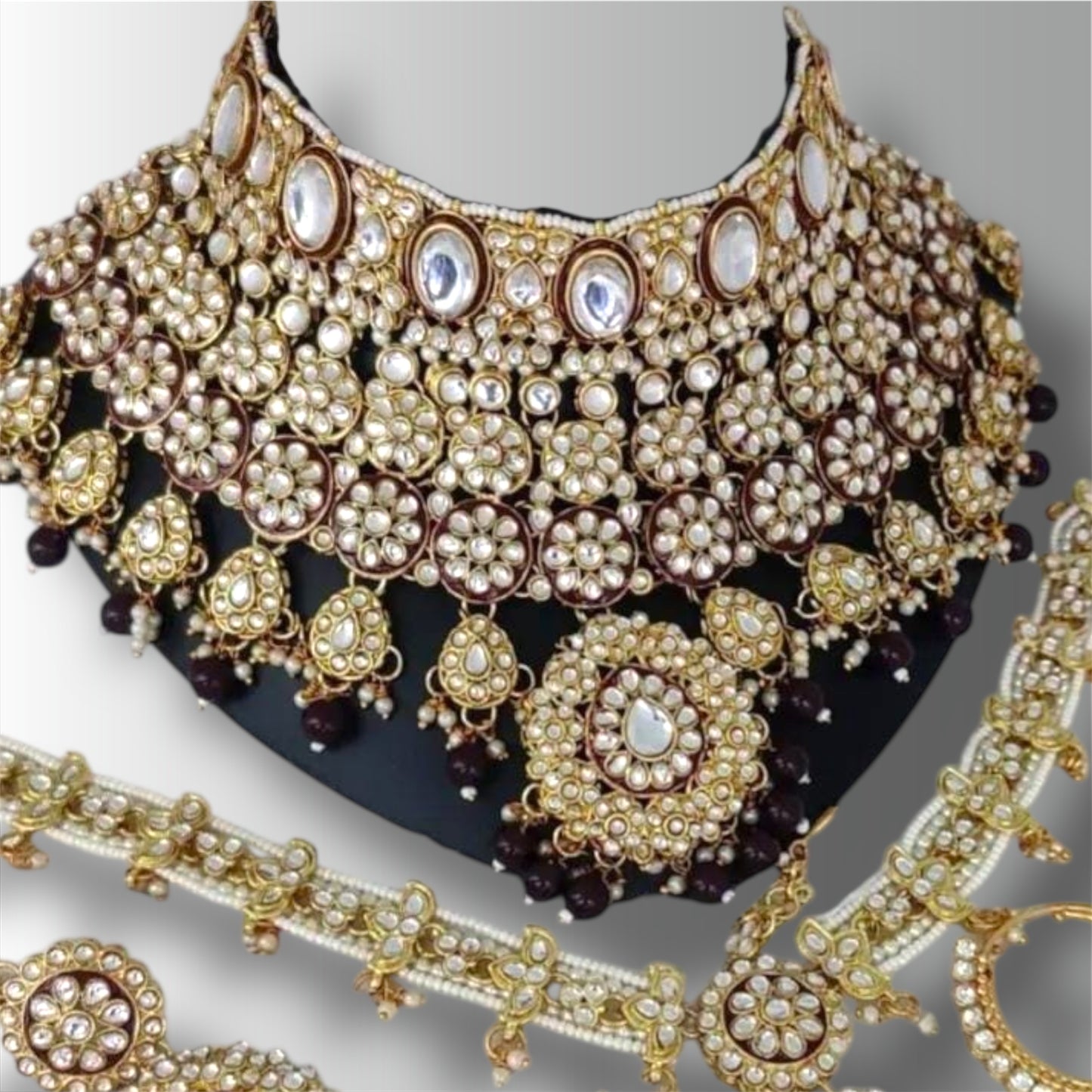 Maharani Bridal Set by Navrang (Maroon)