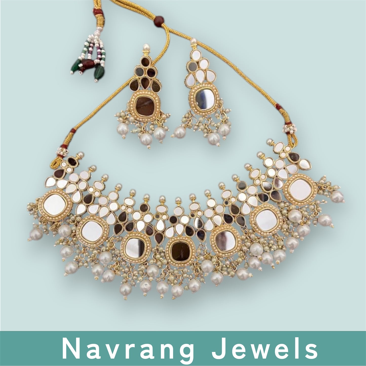 White Pari Necklace set