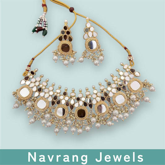 White Pari Necklace set