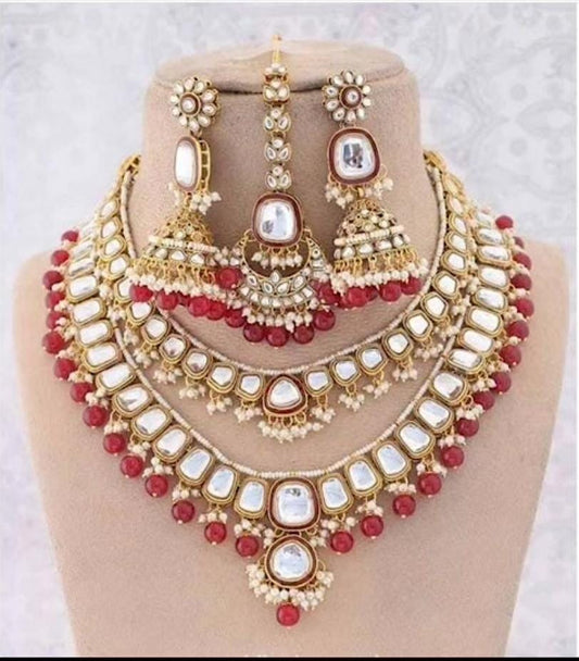 Aalia Jewellery set by Navrang (Red)