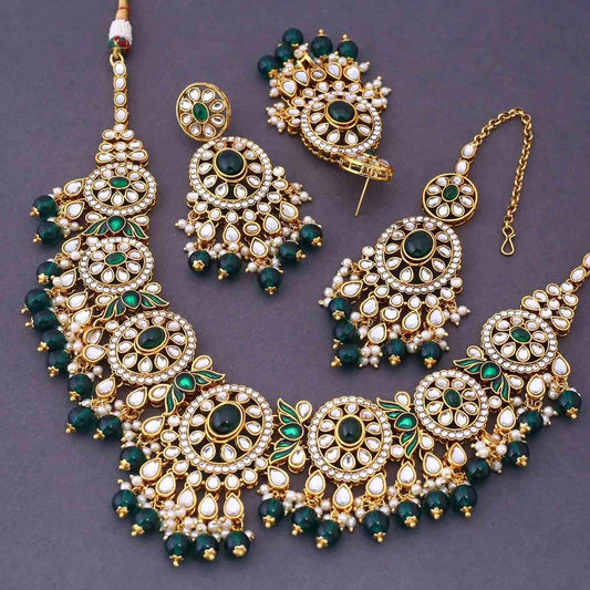 Debolina Necklace set by Navrang (Green)