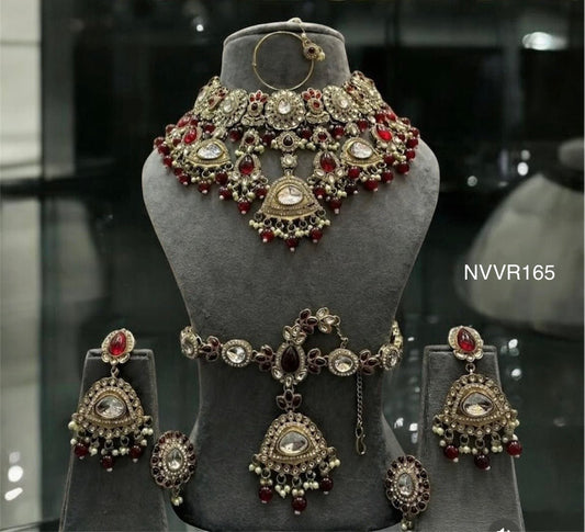 Kanishka Semi Bridal Set by Navrang (Red Pearl)
