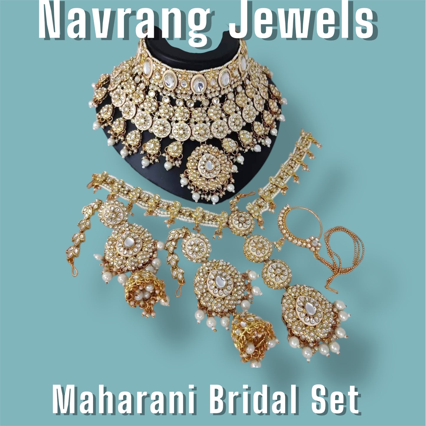 Maharani Bridal Set by Navrang (White)