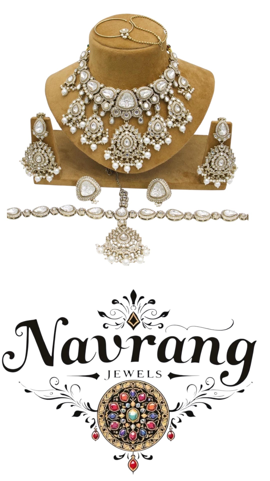 Kavya Semi Bridal Set by Navrang (White)