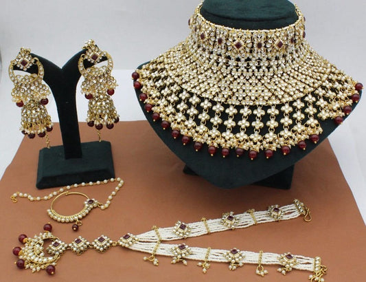 Aura Maroon Bridal Jewellery set by Navrang