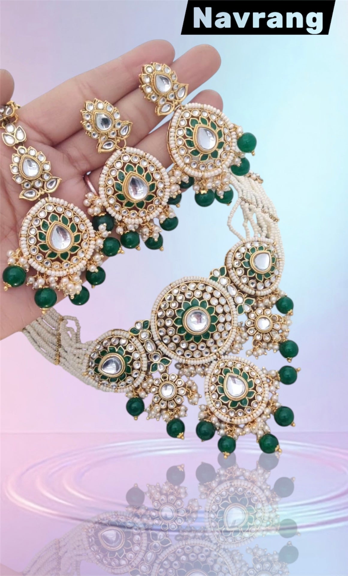 Maya Choker set by Navrang (Green)