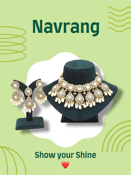Kashvi Necklace set (White)