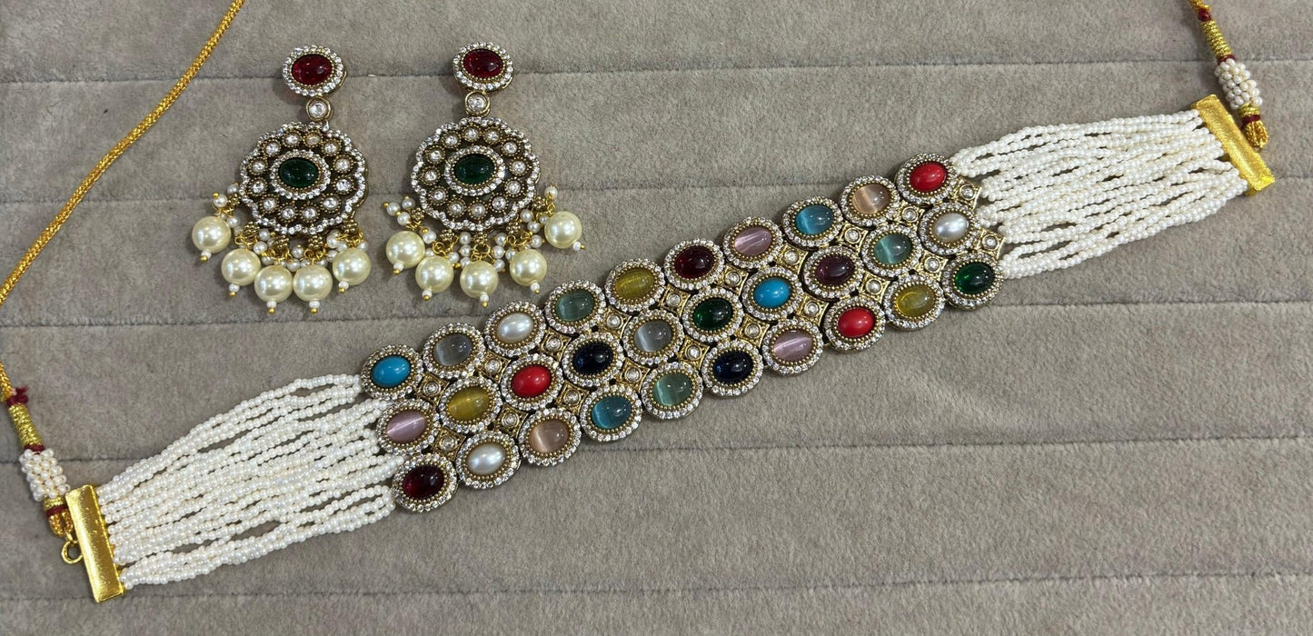 Tanisha Multi Colored Sabyasachi Inspired Choker set