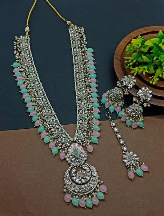 Lyric Multicolor Long Necklace set by Navrang