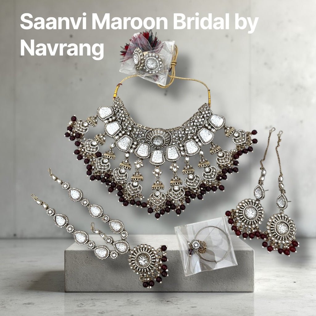 Saanvi Semi Bridal Set By Navrang (Maroon)