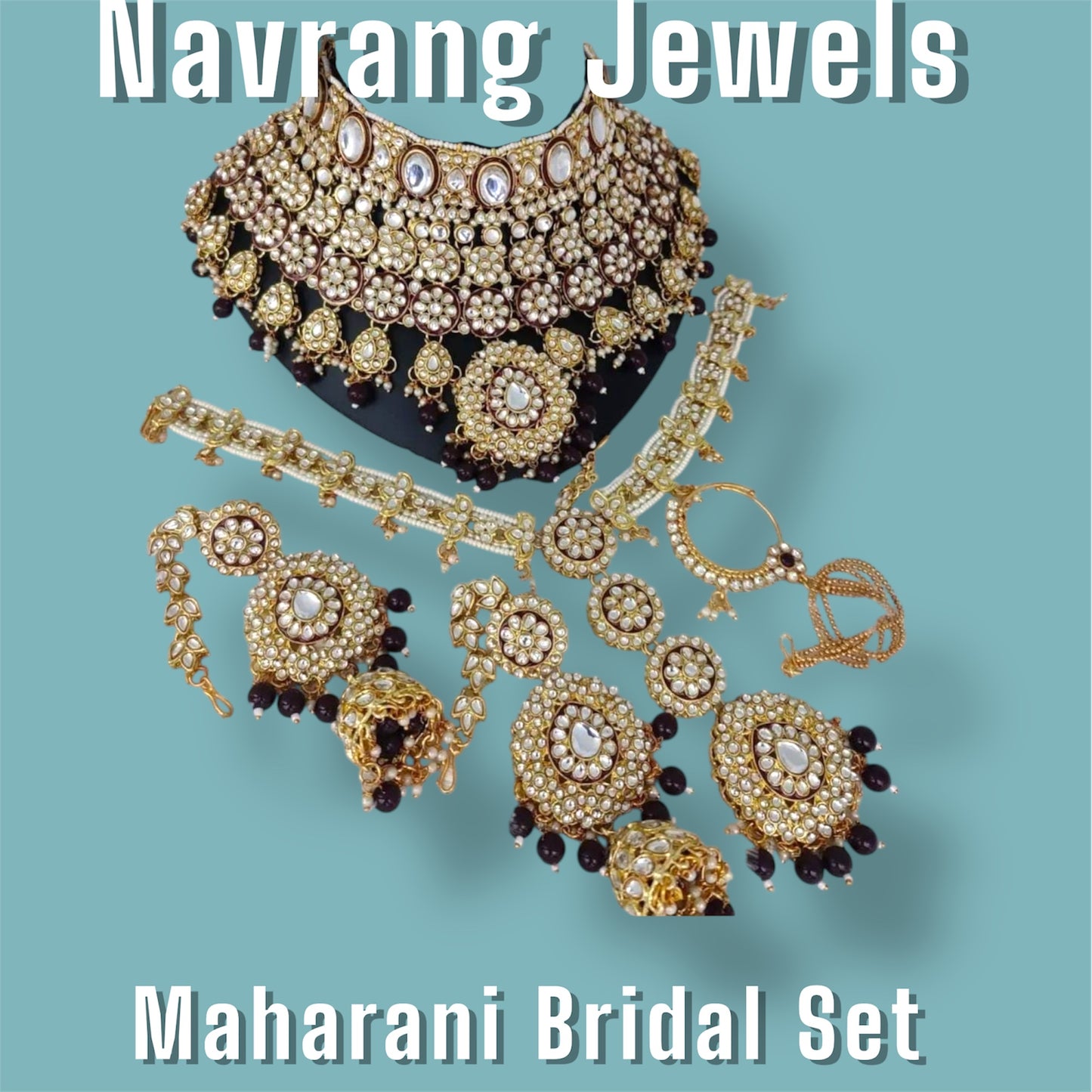 Maharani Bridal Set by Navrang (Maroon)