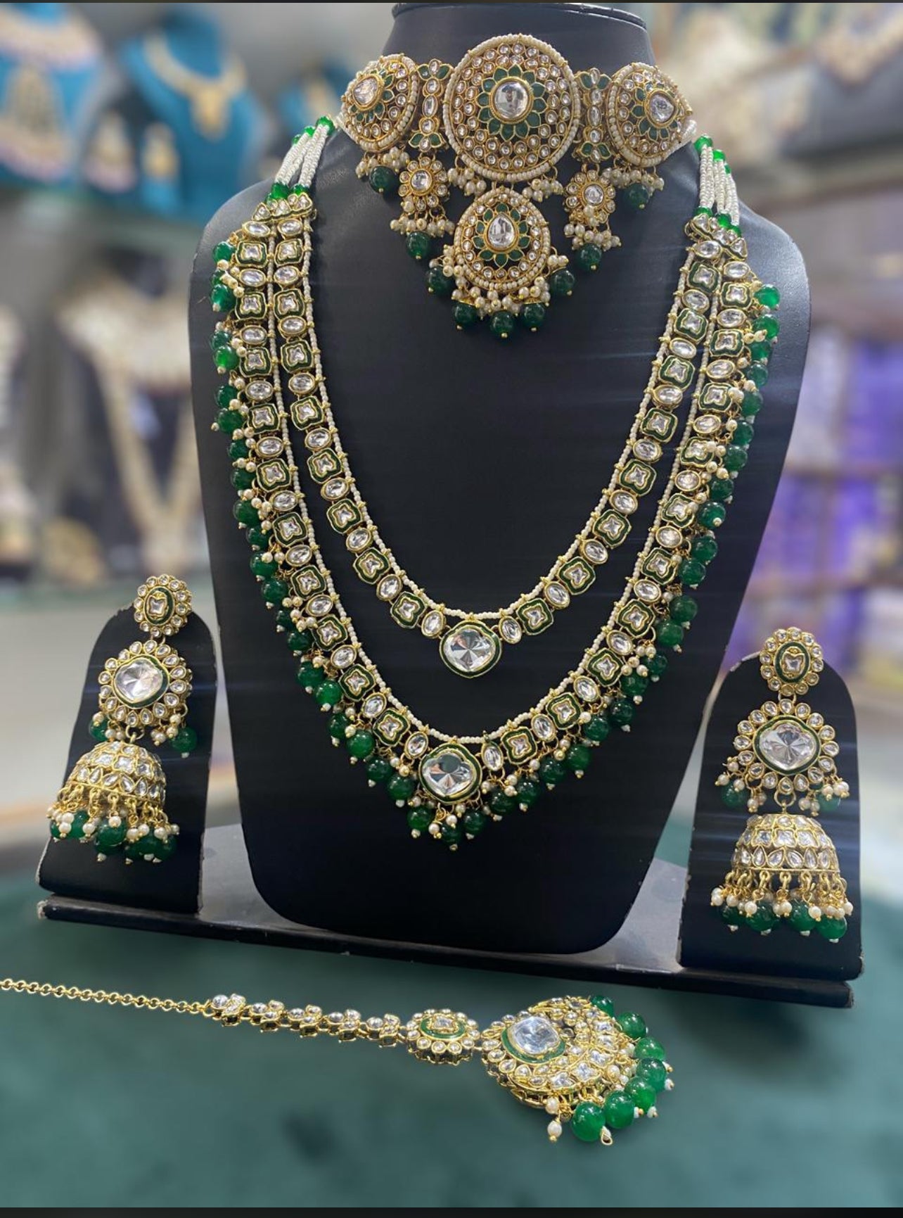 Vaishnavi Bridal Jewellery set by Navrang (Green)
