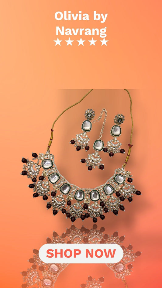 Olivia Jewellery by Navrang (Maroon)