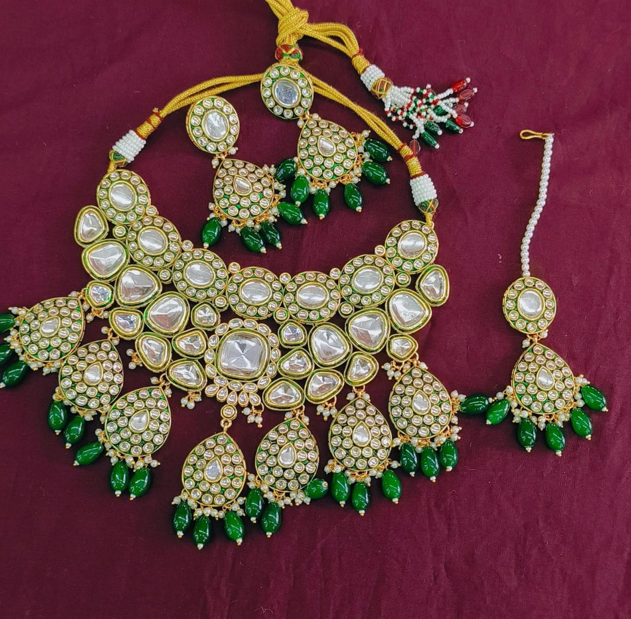 Emery Necklace set by Navrang (Green)