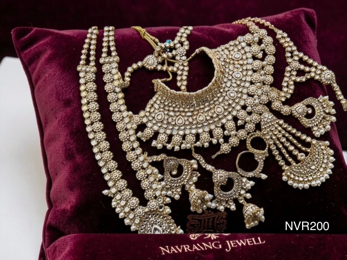 Hetal Full Bridal Jewellery set by Navrang (White Pearl)