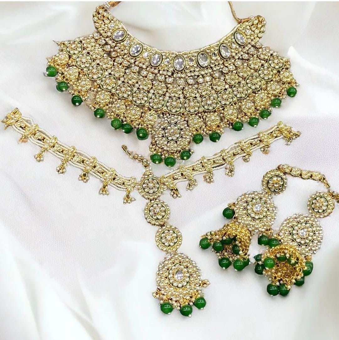 Golden Green Ella Premium Bridal Jewellery set