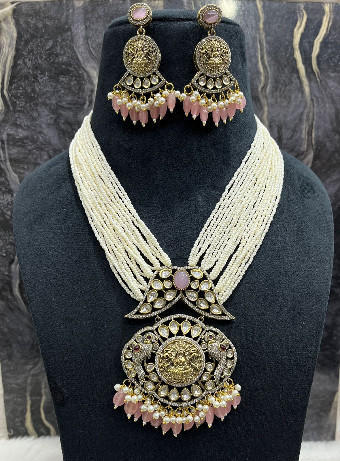 Iris Pink Victorian Long Set by Navrang