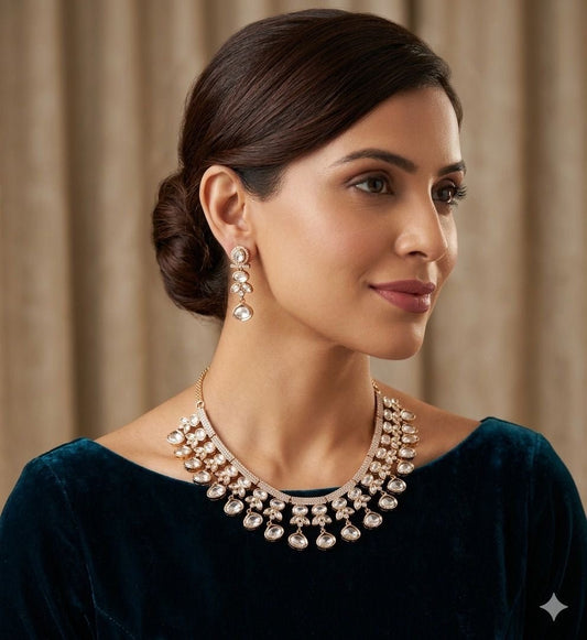 Chitra Moissanite carat plating Necklace by Navrang