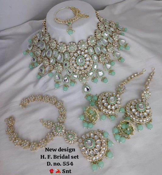 Naveli Semi Bridal set by Navrang (Mint)