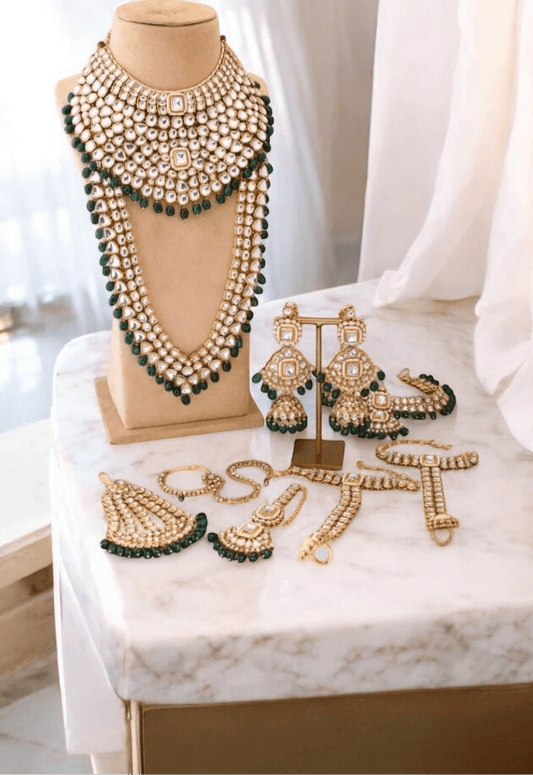 Mansi Full Bridal Jewellery set by Navrang (Green)