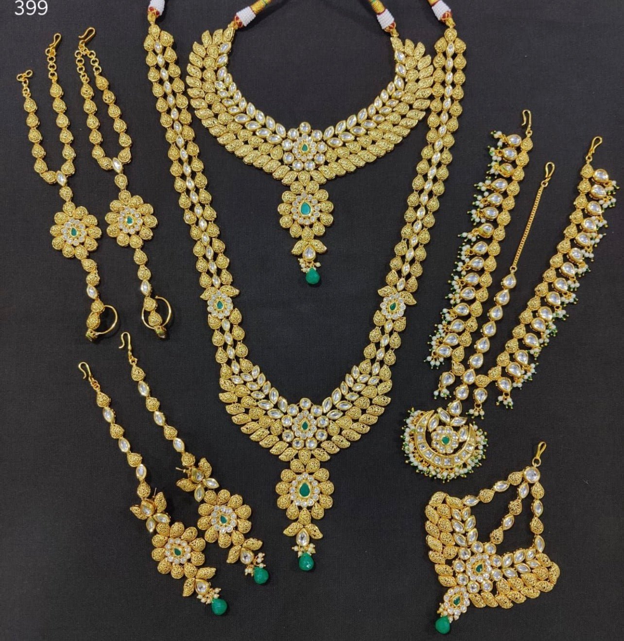 Amba Golden Full Bridal Jewellery set by Navrang