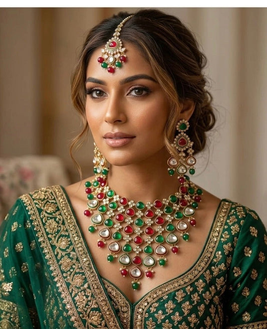 Lily Necklace set by Navrang (Multicolor)
