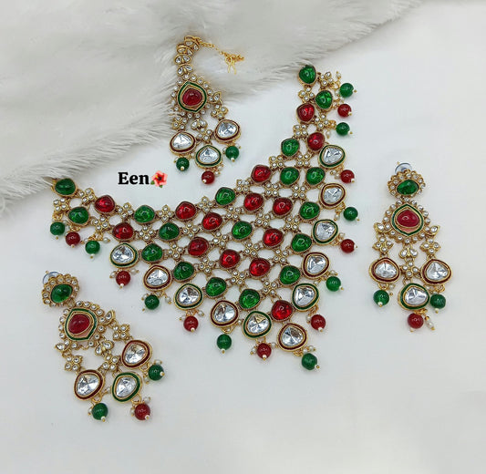 Lily Necklace set by Navrang (Multicolor)